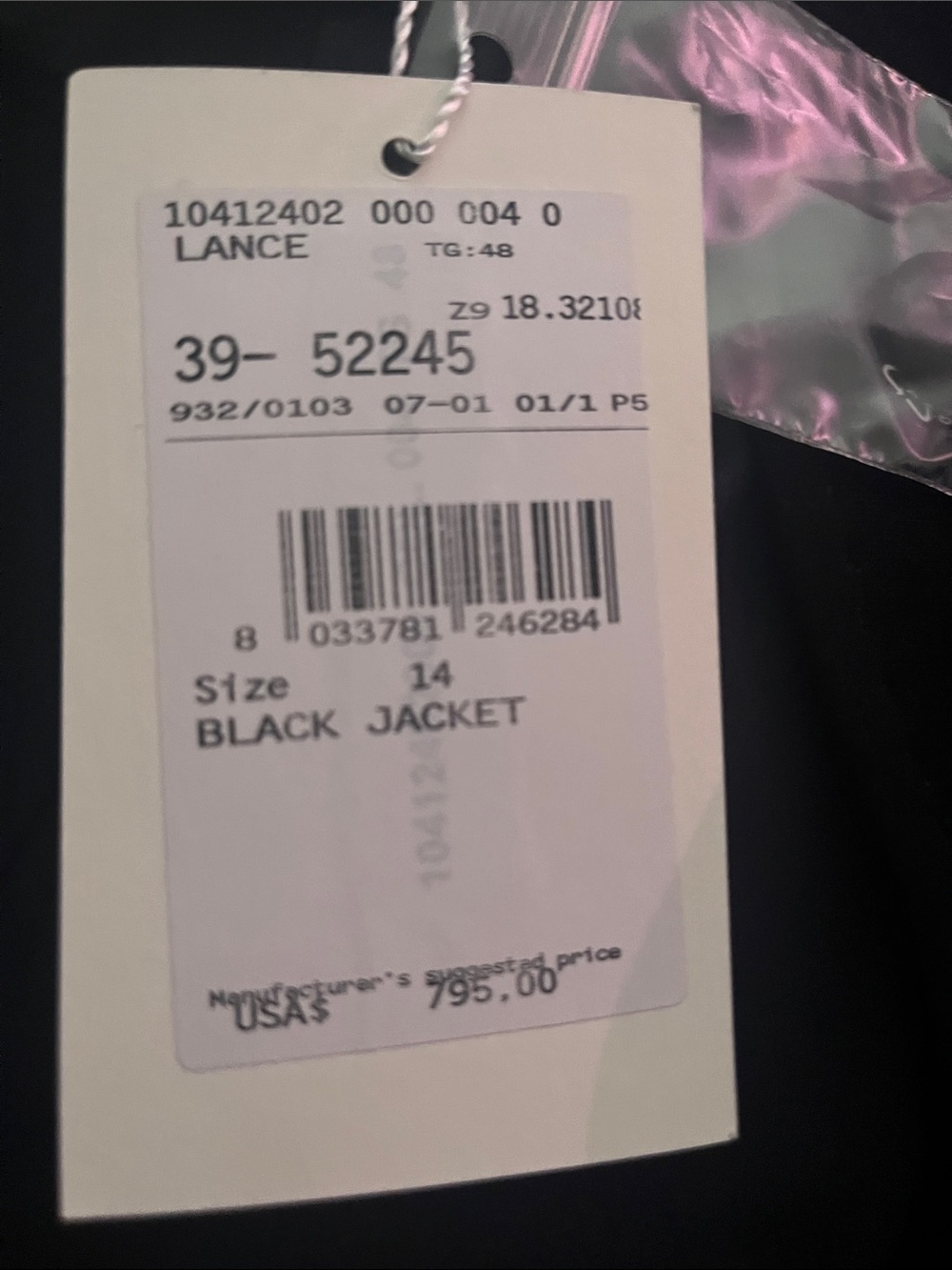 $800 Max Mara Black Jacket - Size 14 (see Measurements) - Lance Tag